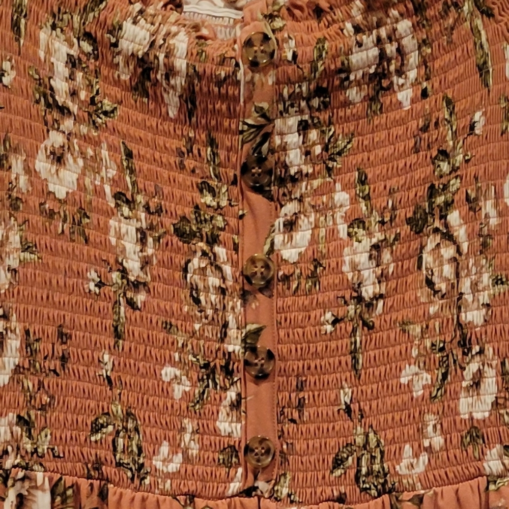 J for Justify Floral High Low Dress - Peach and White - Picture 7 of 7